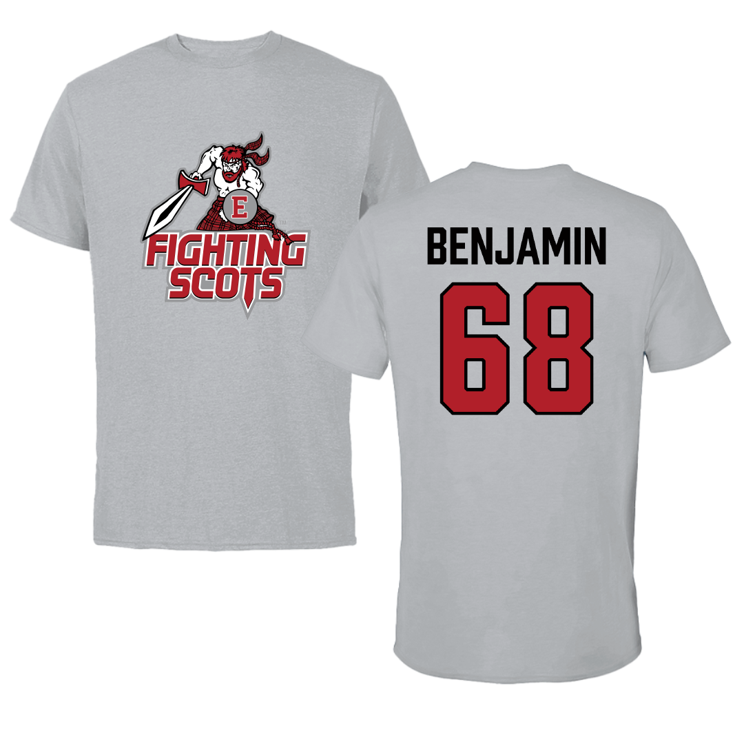 PennWest Edinboro Football Sport Gray Tee - #68 Jacob Benjamin
