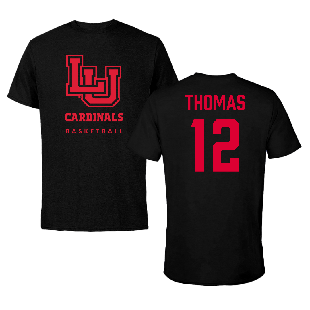 Lamar University Basketball (M) Black Cardinal Performance Tee - #12 Christian Thomas