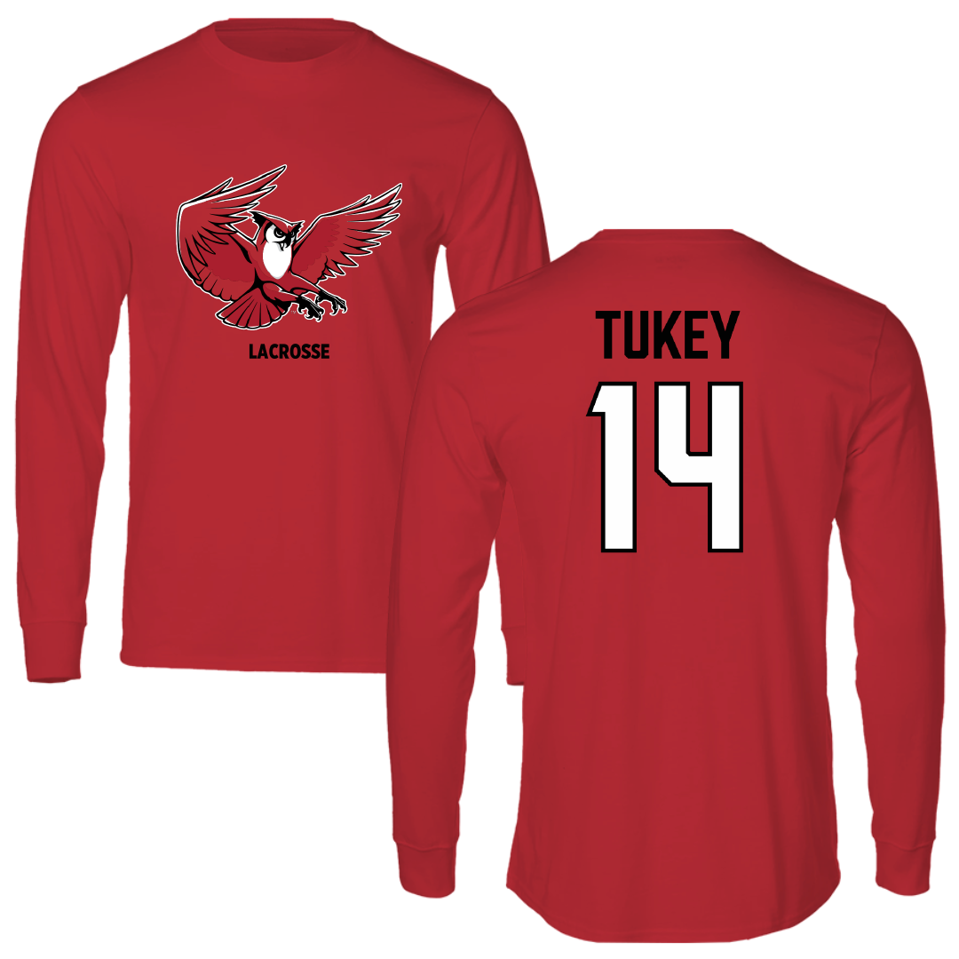 Keene State College Lacrosse (M) Red Long Sleeve - #14 Ben Tukey