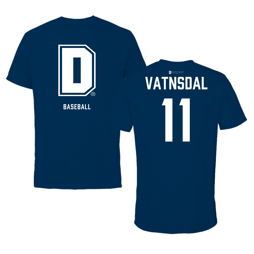 Dickinson State University Baseball Navy Performance Tee - #11 Kade Vatnsdal