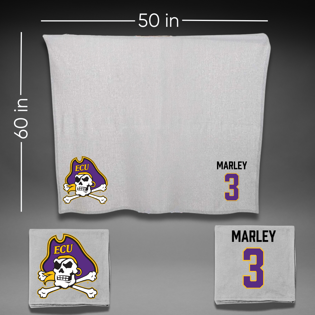 East Carolina University Baseball Gray Blanket - #3 Gavin Marley