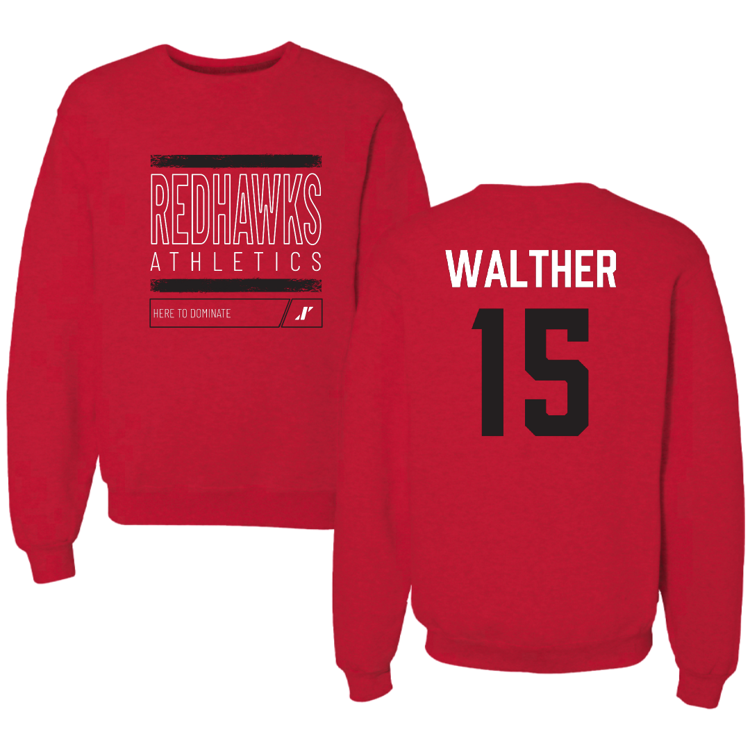 Southeast Missouri State University Softball Red Dominate Crewneck - #15 Jaylie Walther