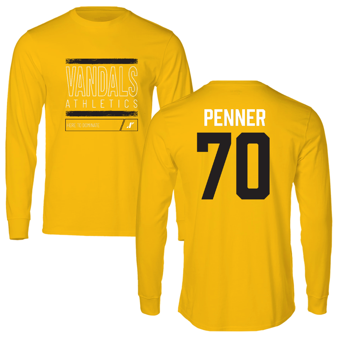 University of Idaho Football Gold Dominate Long Sleeve - #70 Zach Penner