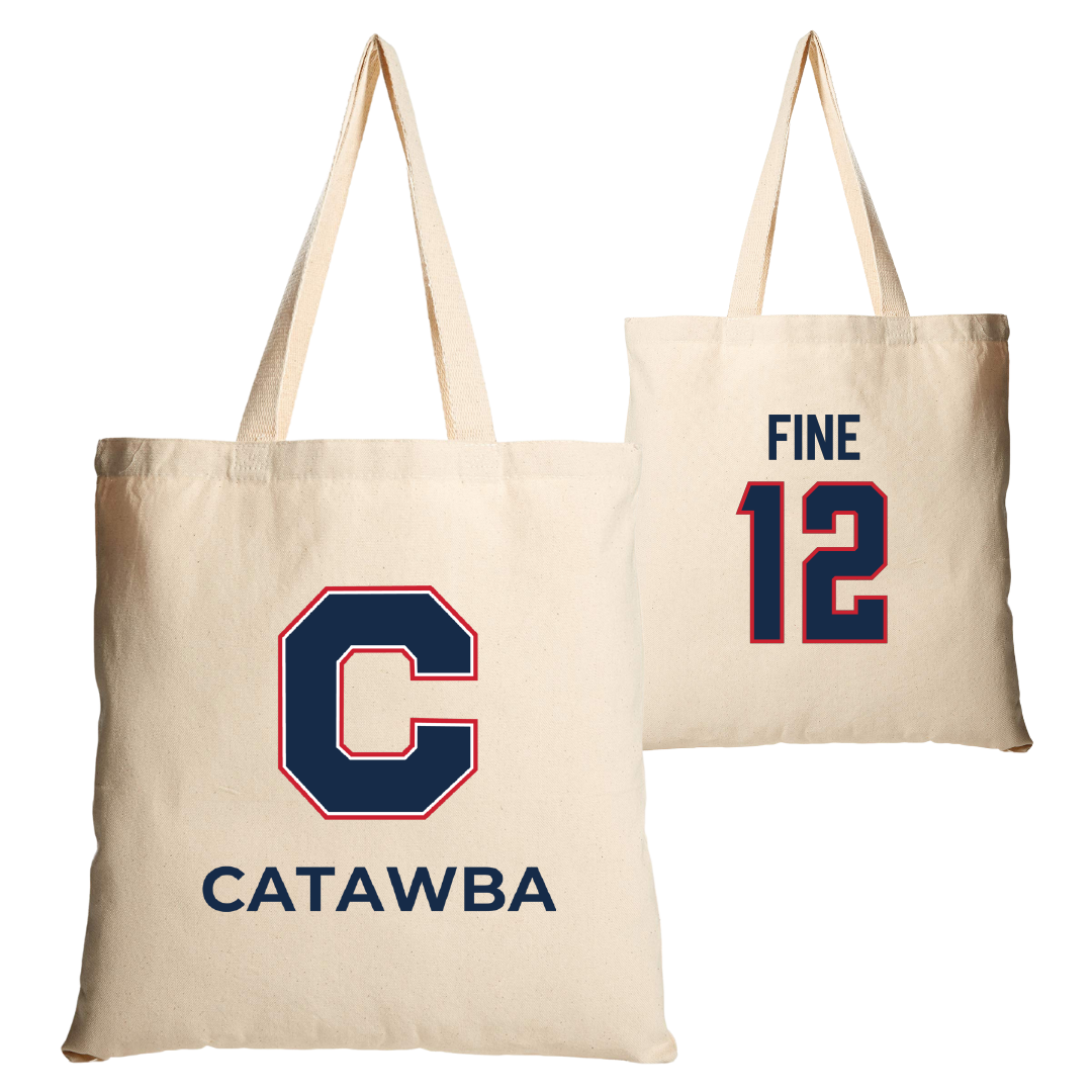 Catawba College Baseball Tan Canvas Tote Bag - #12 Austin Fine