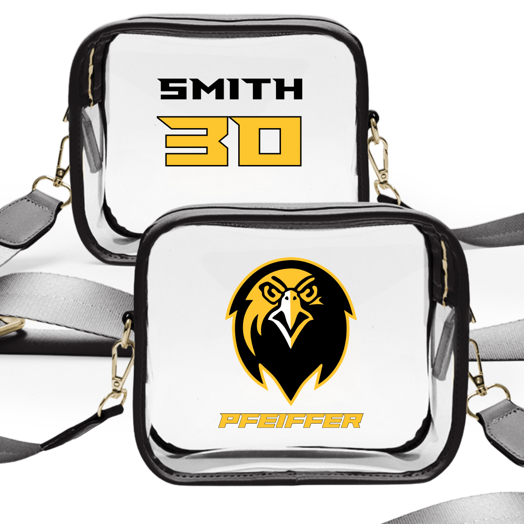Pfeiffer University Basketball (M) Black Clear Stadium Bag - #30 Doug Smith
