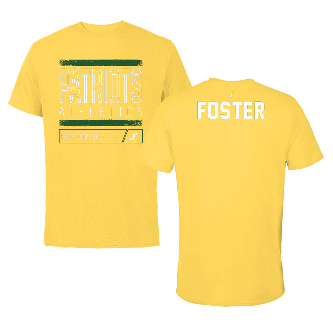 George Mason University Wrestling Yellow Dominate Tee - Nicholas Foster