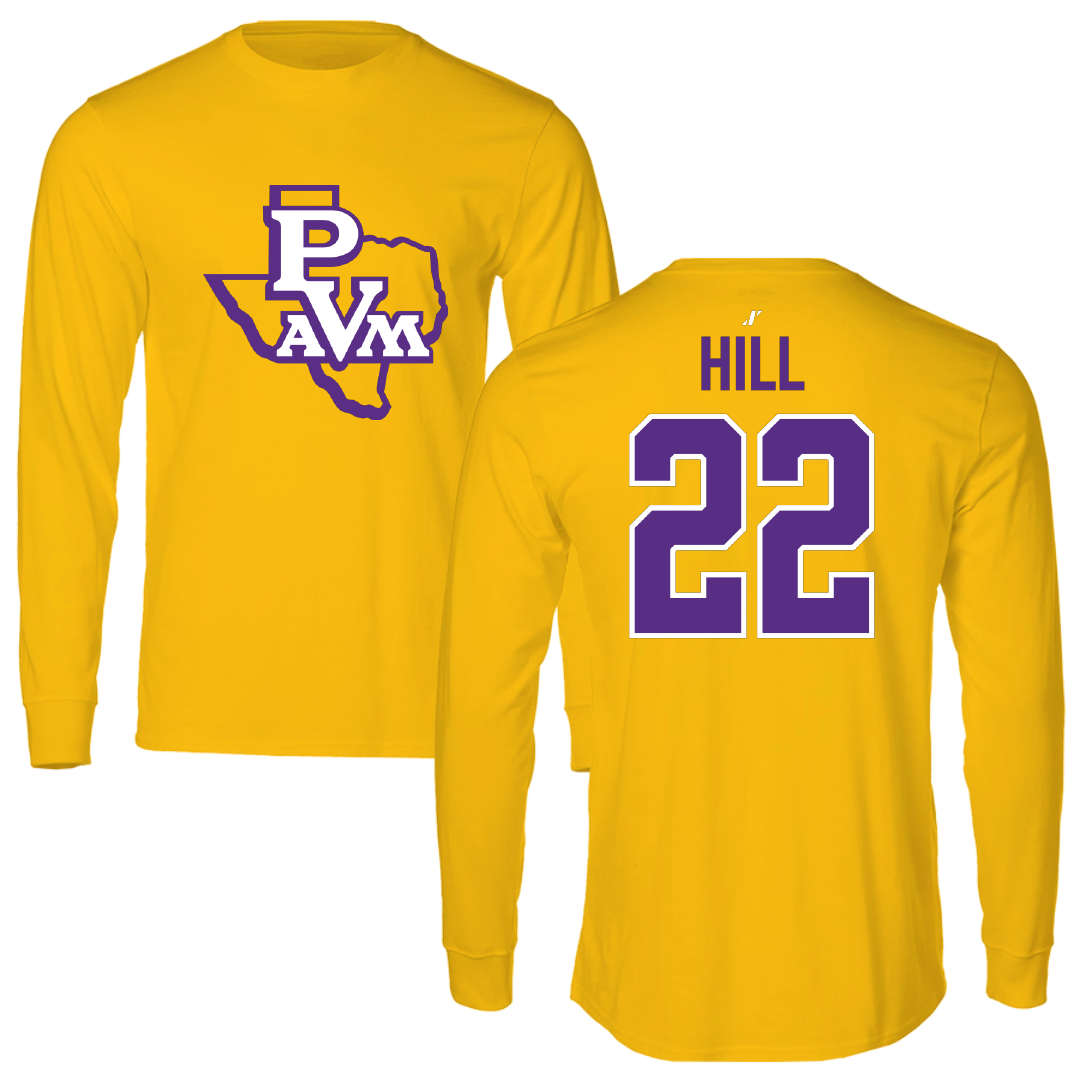 Prairie View A&M University Volleyball Gold Performance Long Sleeve - #22 D'Mya Hill