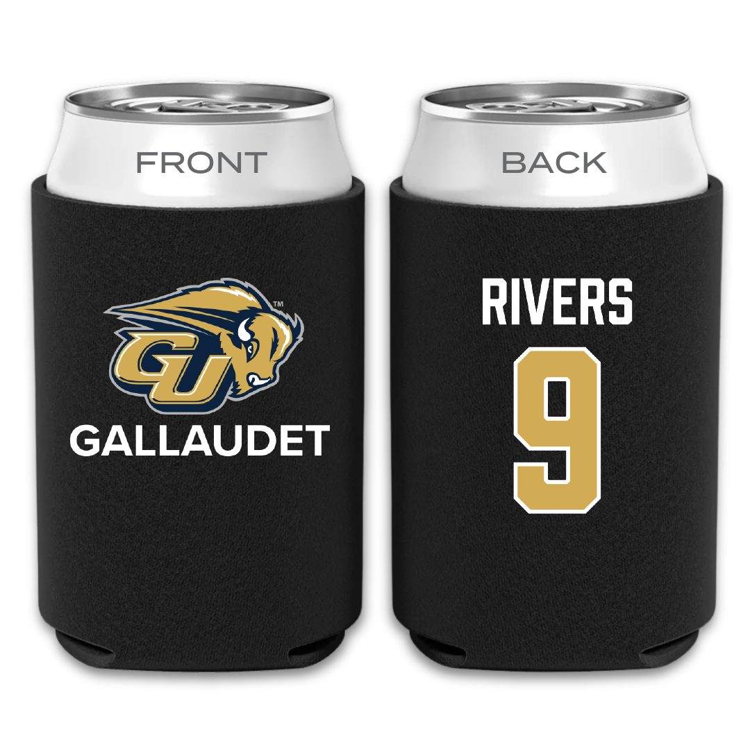 Gallaudet University Football Black Can Cooler - #9 Lawrence Rivers