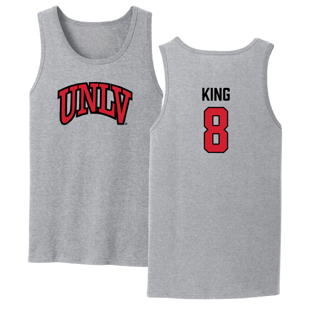University of Nevada-Las Vegas Volleyball Sport Gray Tank Top - #8 Caleigh King