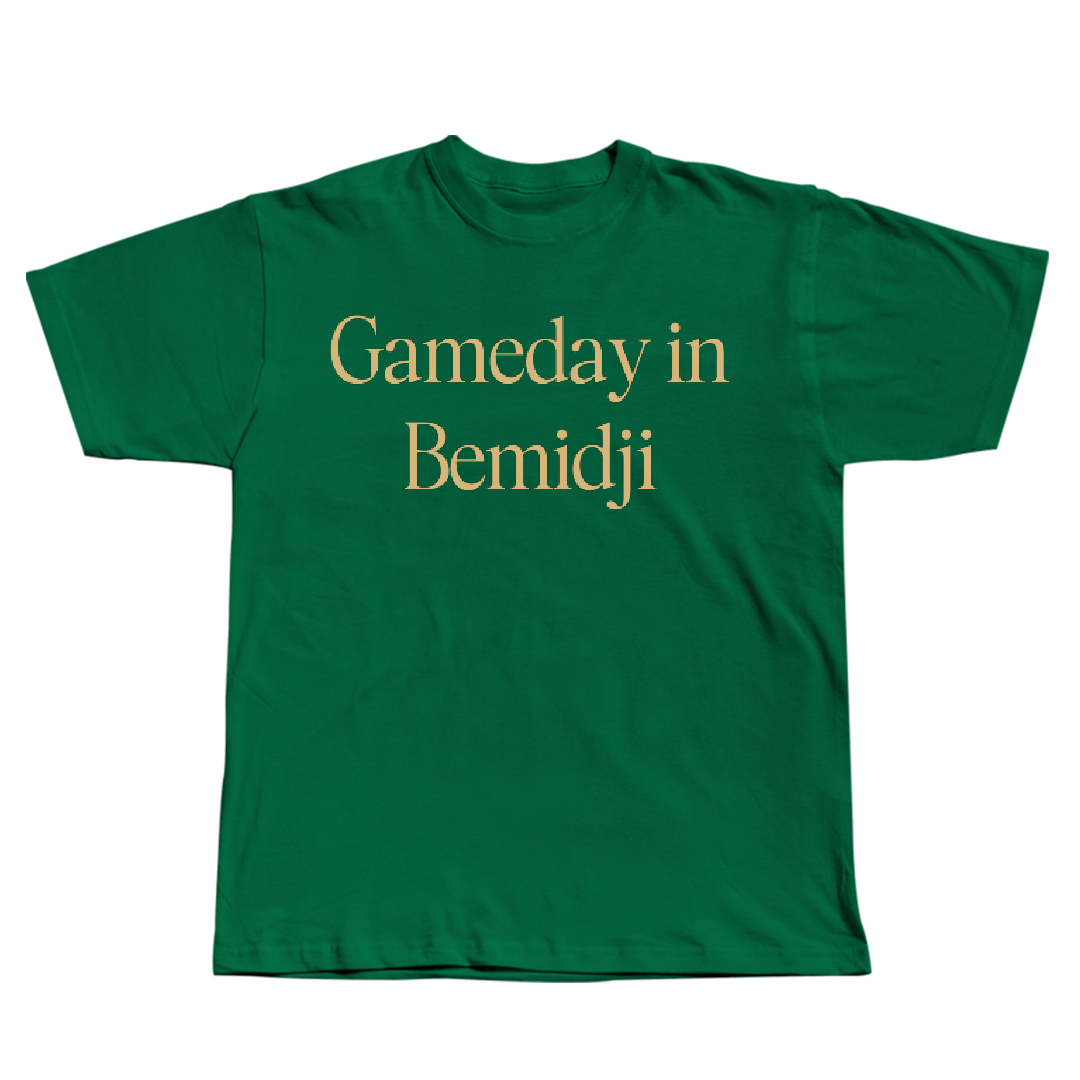 Bemidji State University Ice Hockey (M) Green Gameday Tee - #12 AJ Macaulay
