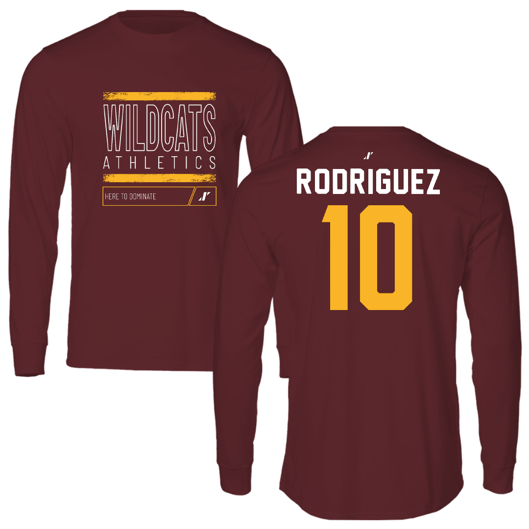 Bethune-Cookman University Baseball Maroon Dominate Performance Long Sleeve - #10 Josh Rodriguez