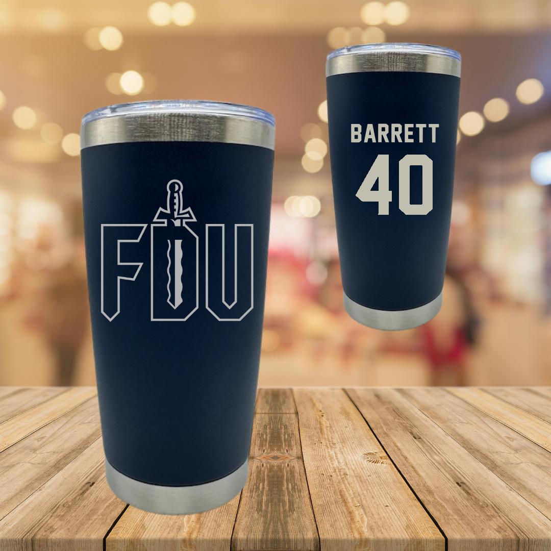 Fairleigh Dickinson University-Metropolitan Campus Baseball Navy Stainless Steel Tumbler - #40 Ian Barrett