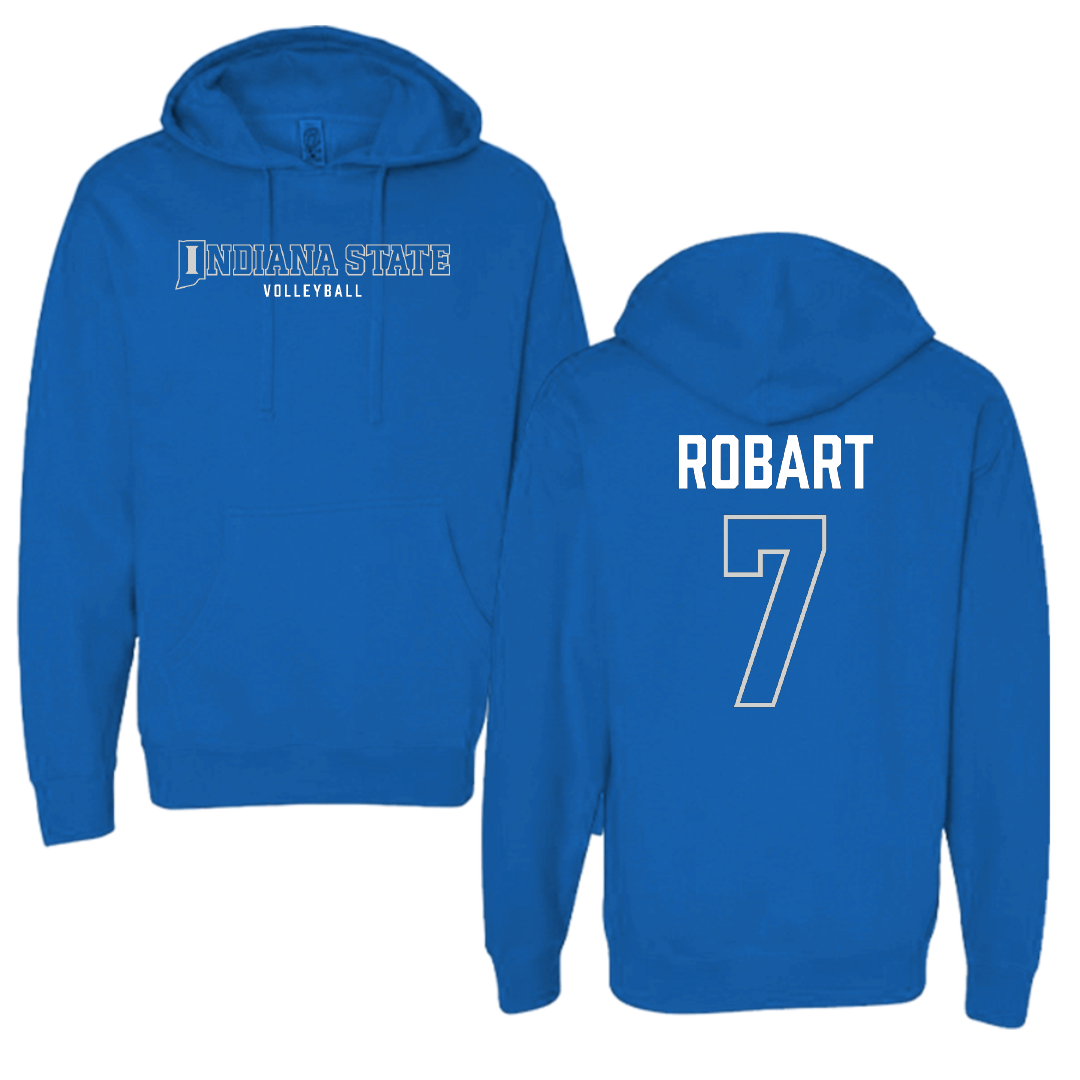 Indiana State University Volleyball (W) Blue Block Hoodie - #7 Ava Robart