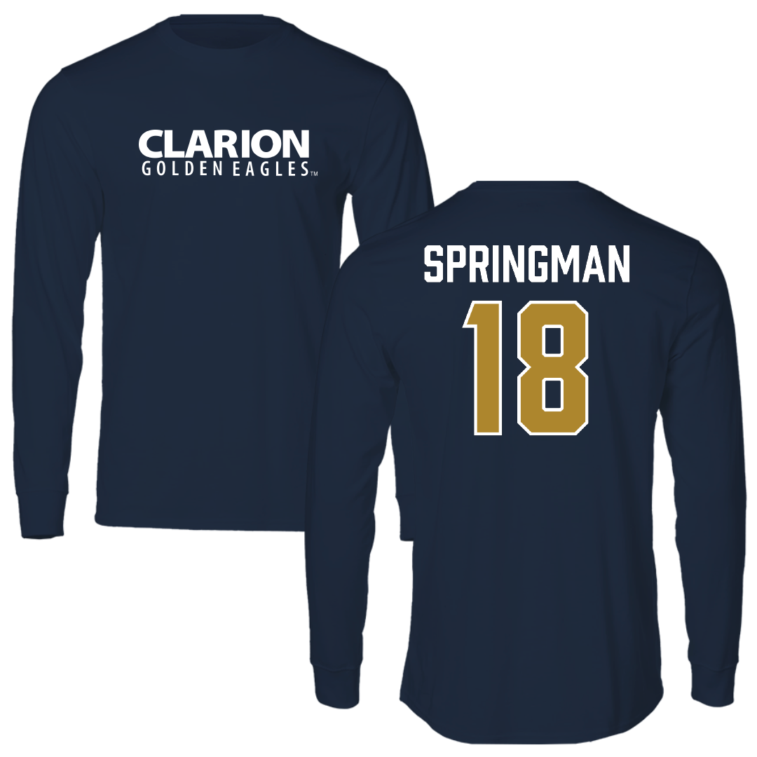 PennWest Clarion Softball Navy Performance Long Sleeve - #18 Samantha Springman