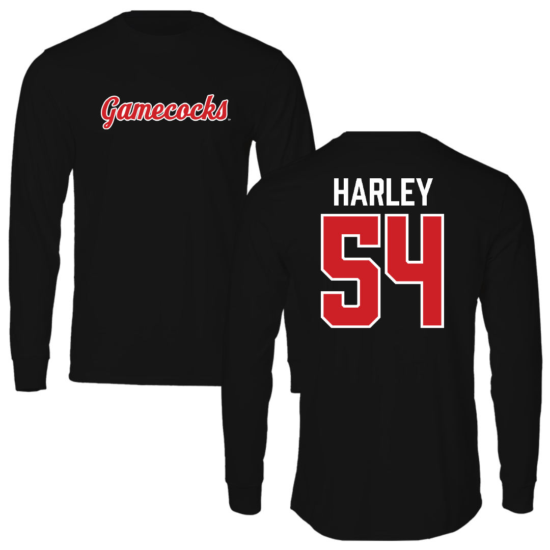 Jacksonville State University Football Black Performance Long Sleeve - #54 Daveion Harley