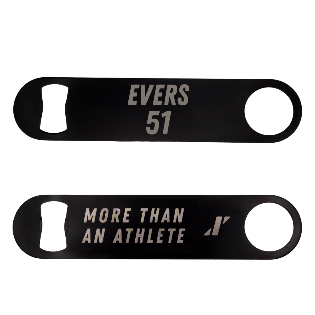 Ball State University Football Black Bottle Opener - #51 Ethan Evers