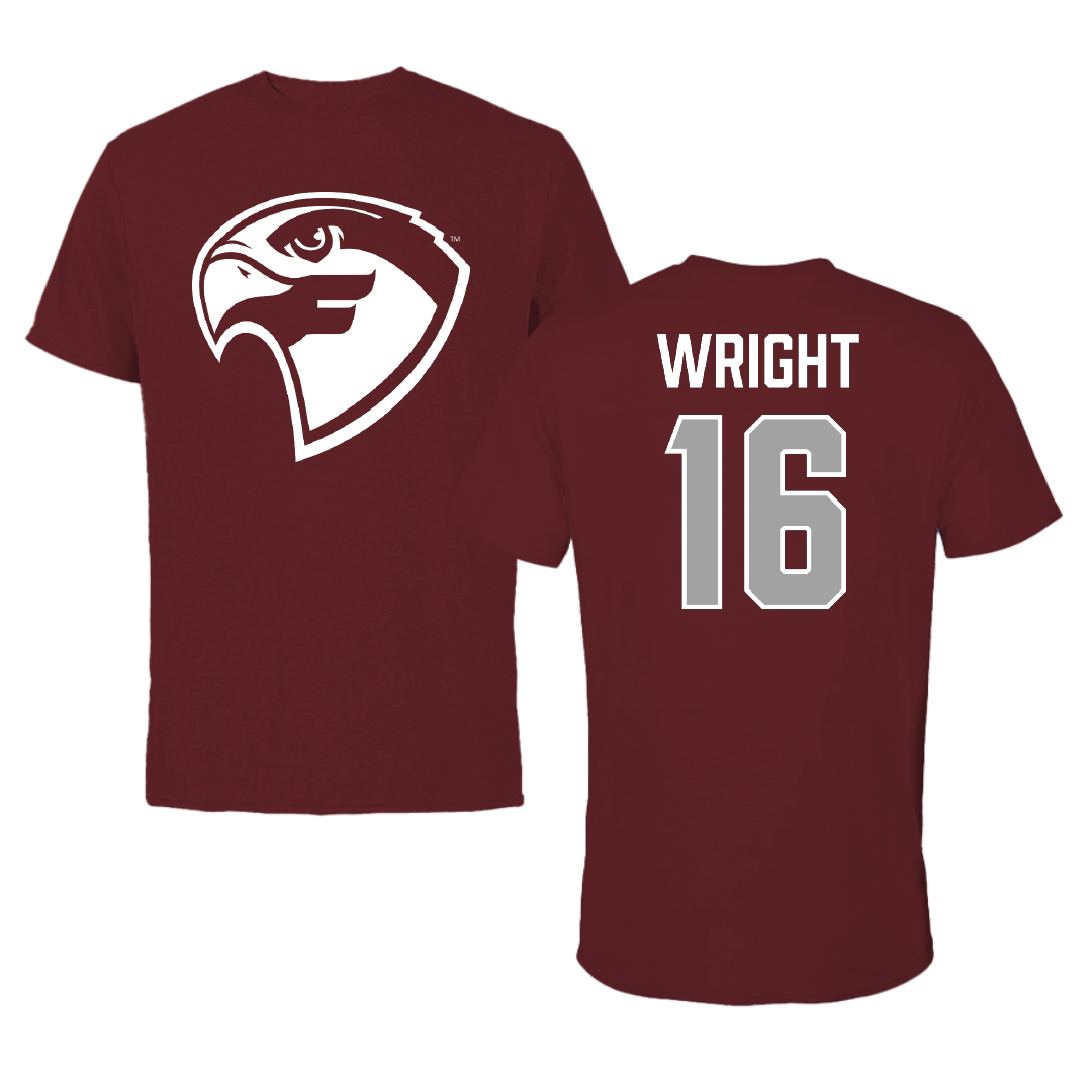 Fairmont State University Football Maroon Tee - #16 Riko Wright