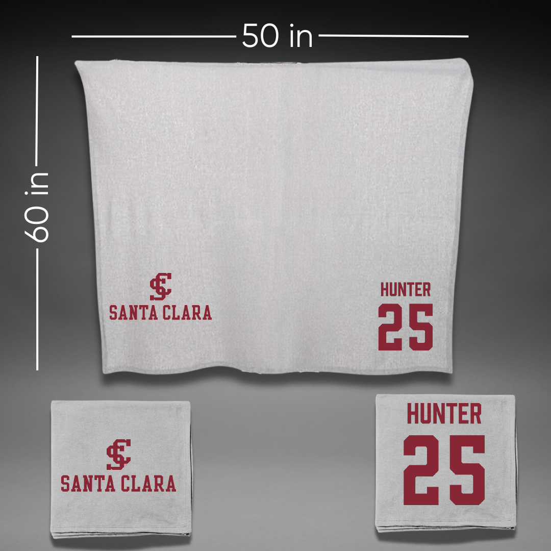 Santa Clara University Soccer (W) Gray Blanket - #25 Lauren Hunter