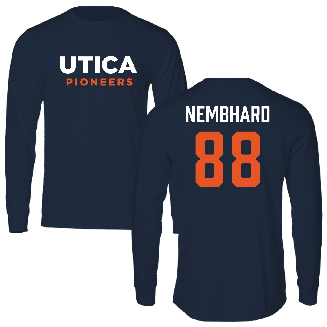 Utica University Football Navy Performance Long Sleeve - #88 Jerome Nembhard