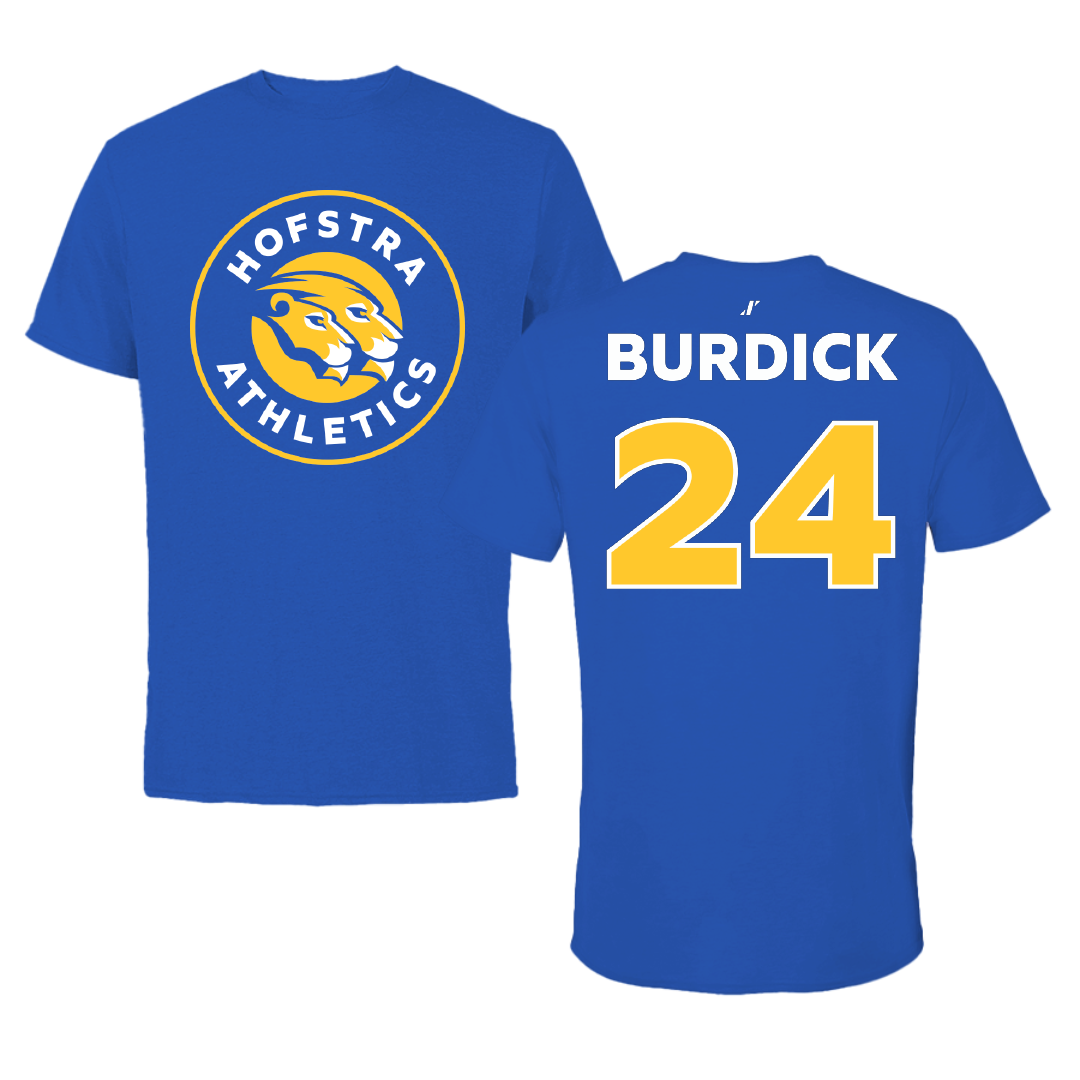 Hofstra University Lacrosse (M) Blue Performance Tee - #24 Noah Burdick