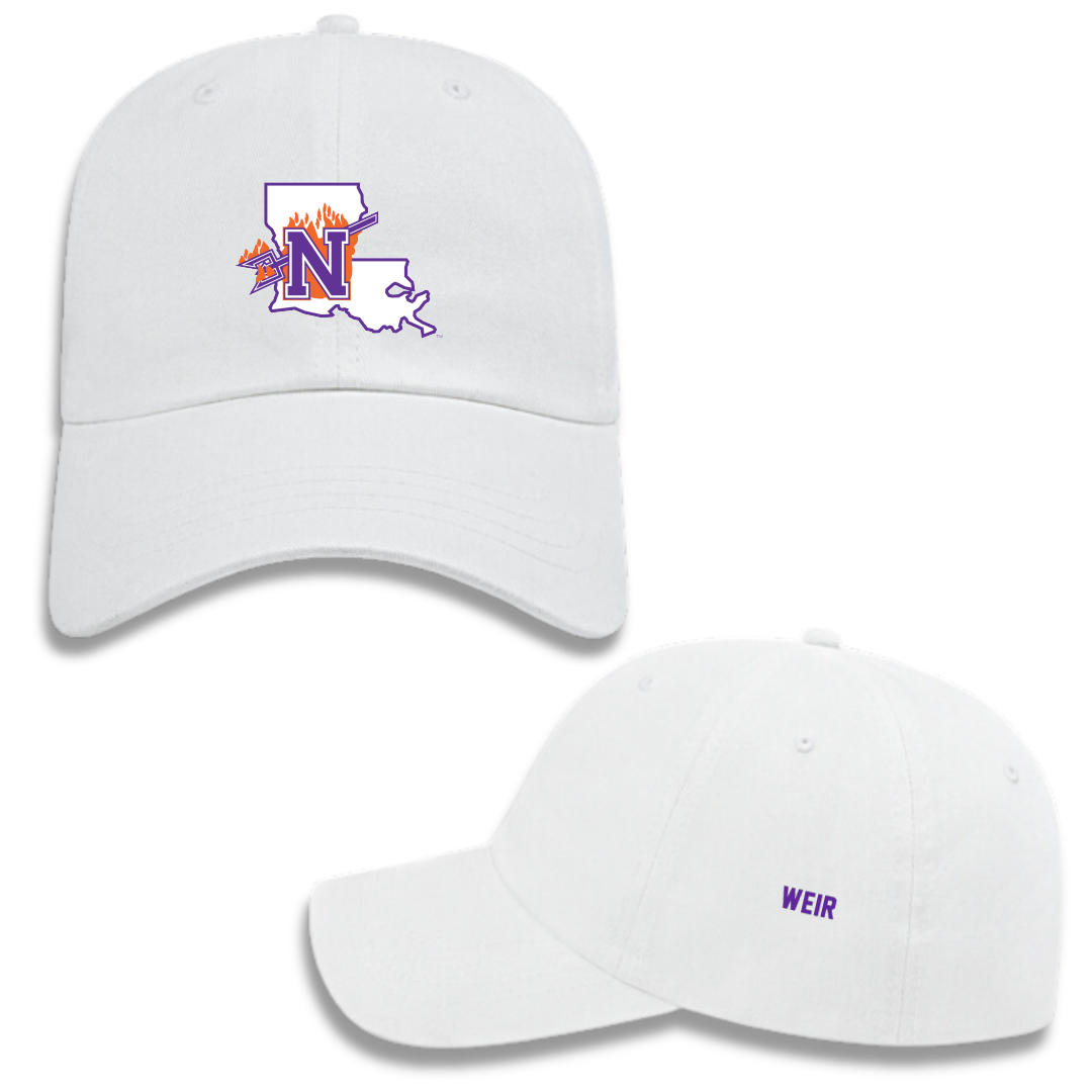 Northwestern State University Cheer White Hat - Mekhi Weir
