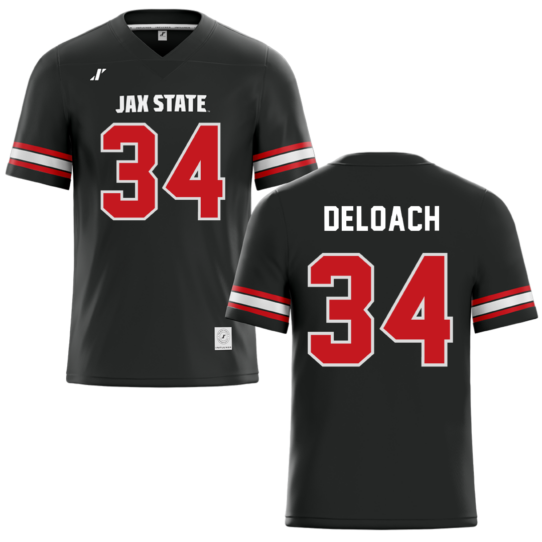 Jacksonville State University Black Football Jersey - #34 Dajwon DeLoach