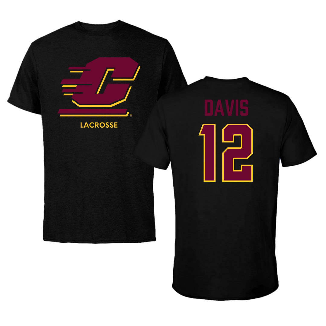 Central Michigan University Lacrosse (W) Black Performance Tee - #12 Alayna Davis