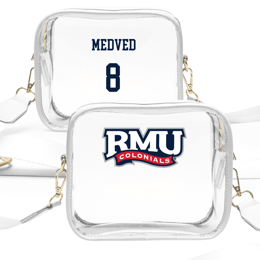 Robert Morris University Ice Hockey (W) White Clear Stadium Bag - #8 Brianna Medved