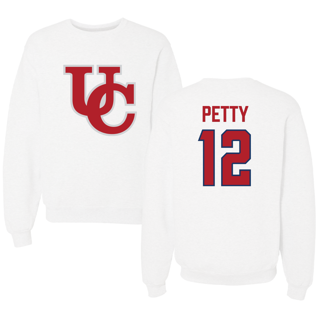 University of the Cumberlands Football White Crewneck - #12 Michael Petty