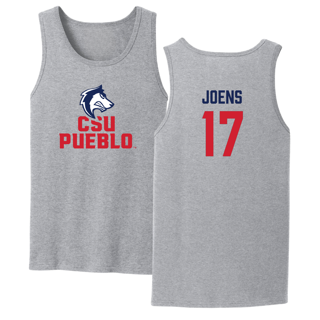 Colorado State University-Pueblo Volleyball Sport Gray Tank Top - #17 Rayliene Joens