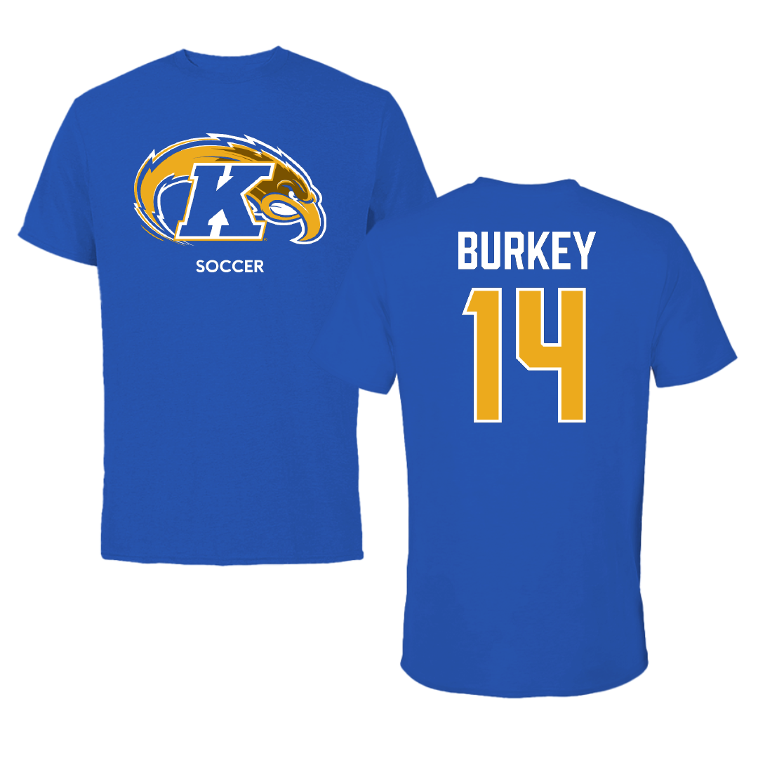 Kent State University Soccer (W) Blue Performance Tee - #14 Allison Burkey