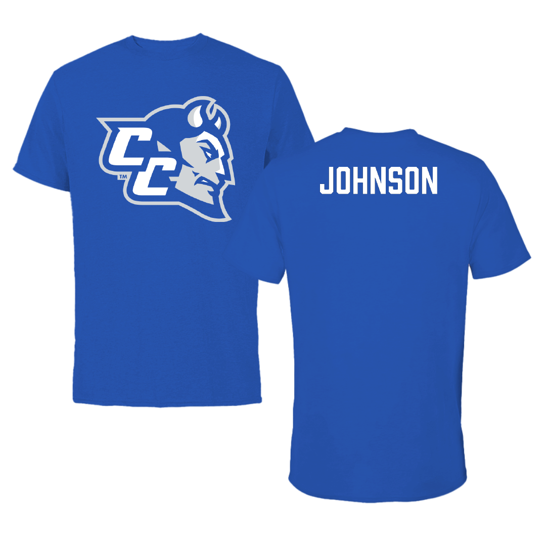 Central Connecticut State University TF and XC Blue Tee - Nasir Johnson