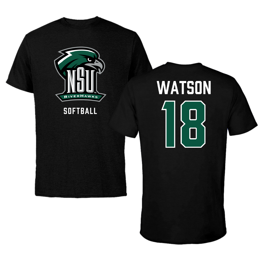 Northeastern State University Softball Black NSU Tee - #18 Peyton Watson