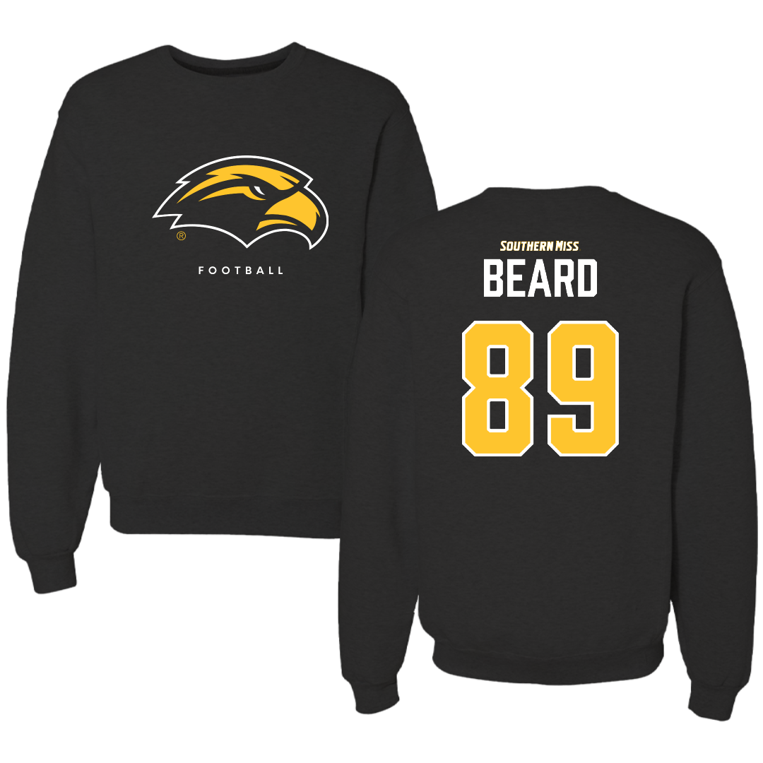 The University of Southern Mississippi Football Black Mascot Crewneck - #89 Luke Beard