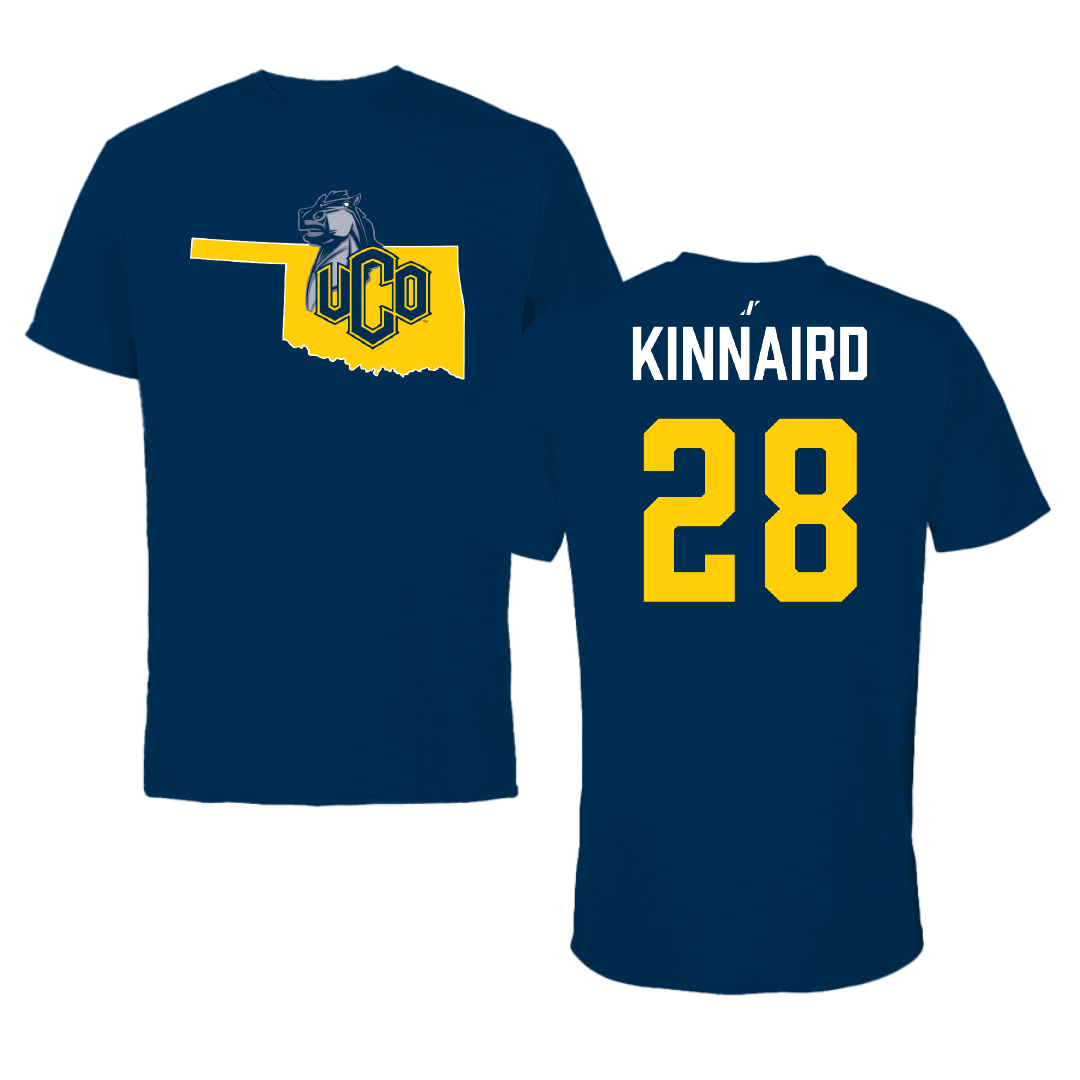 University of Central Oklahoma Softball Navy State Performance Tee - #28 Carleigh Kinnaird