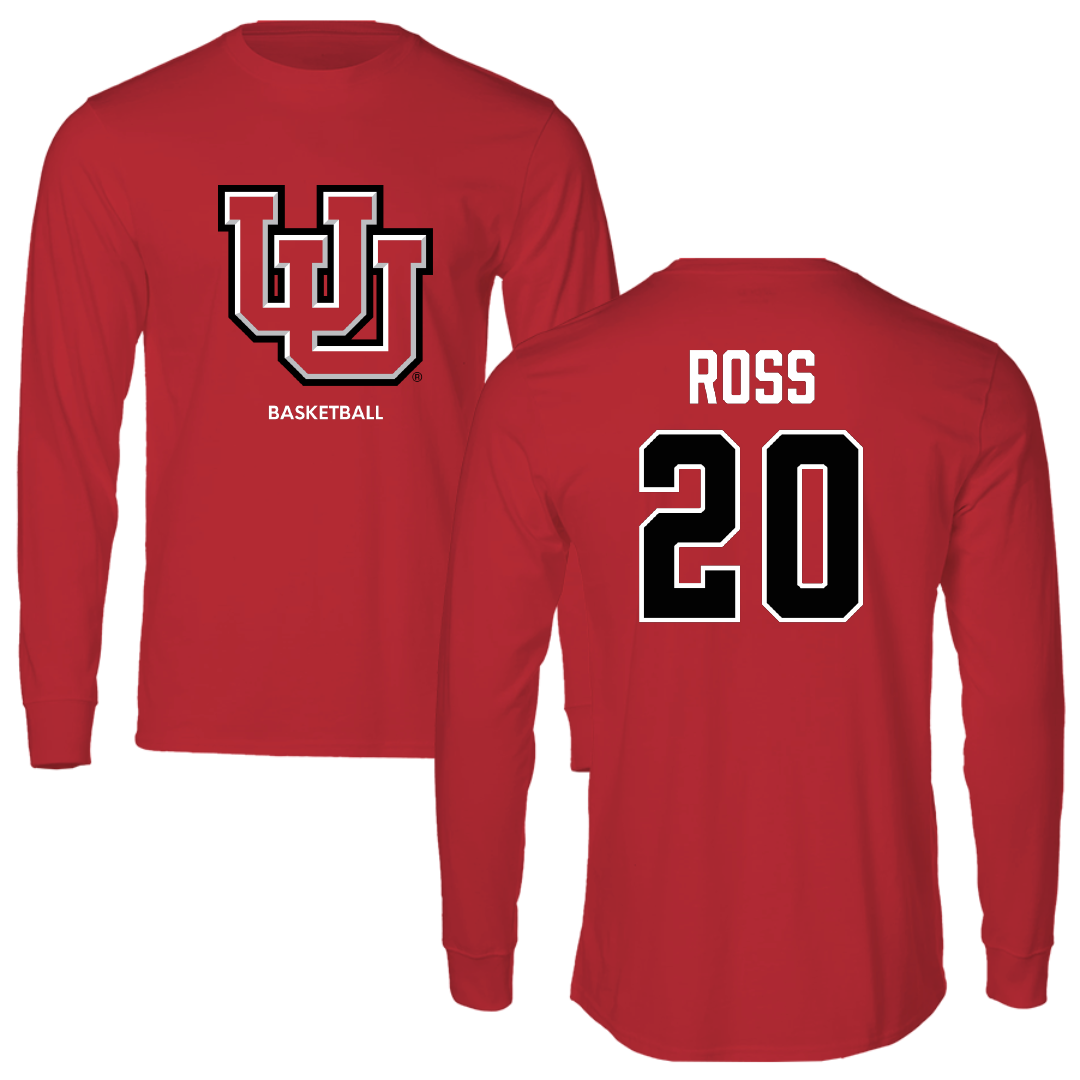 University of Utah Basketball (W) Red Block Long Sleeve - #20 Reese Ross