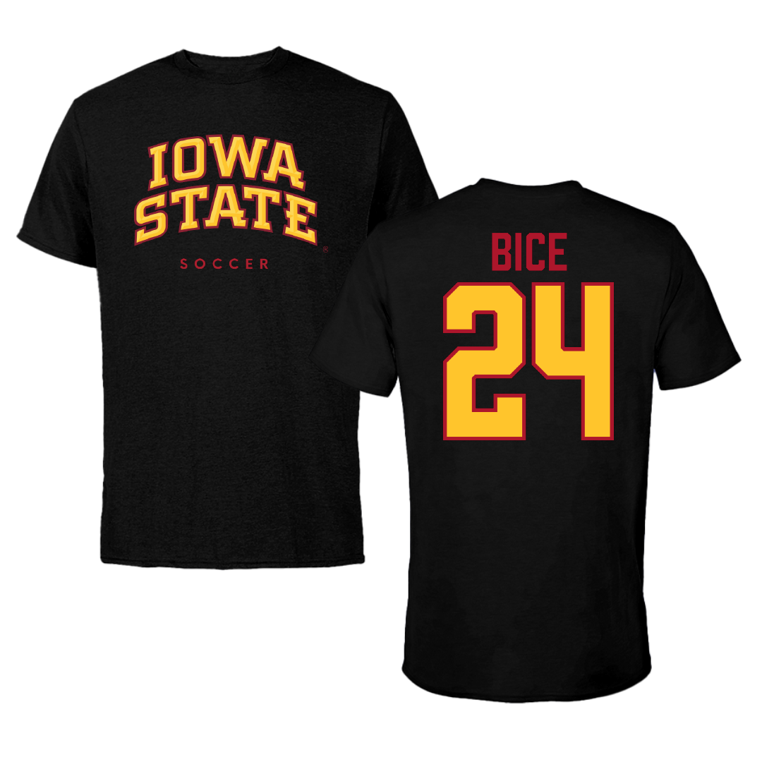 Iowa State University Soccer Black Tee - #24 Jocelyn Bice