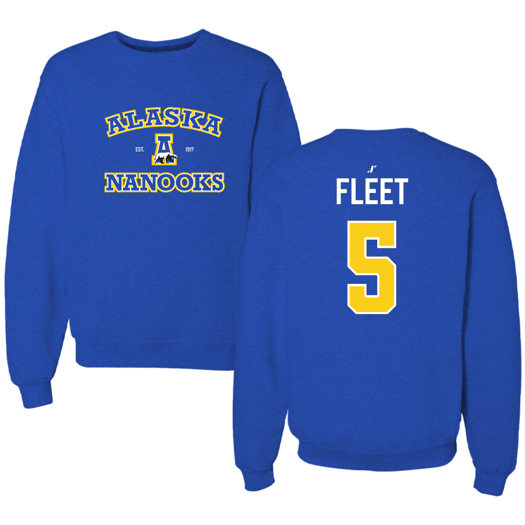 University of Alaska Fairbanks Ice Hockey (M) Blue General Crewneck - #5 William Fleet