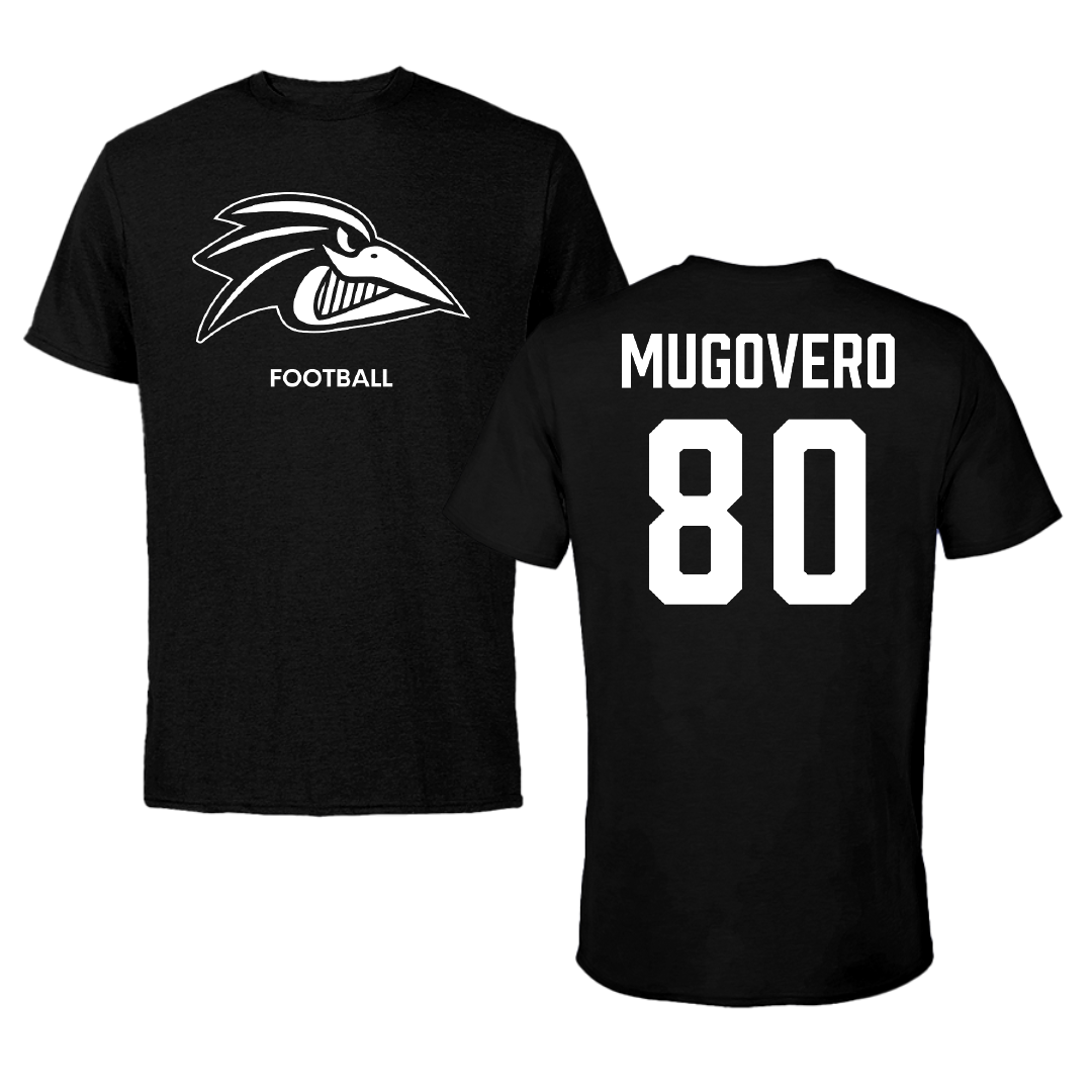 Franklin Pierce University Football Black Performance Tee - #80 Joseph Mugovero