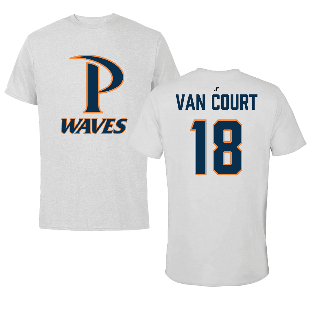 Pepperdine University Baseball Light Gray Performance Tee - #18 Drew Van Court