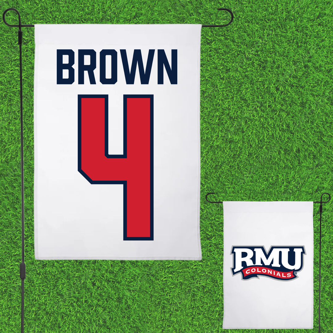 Robert Morris University Football White Garden Flag - #4 Tony Brown