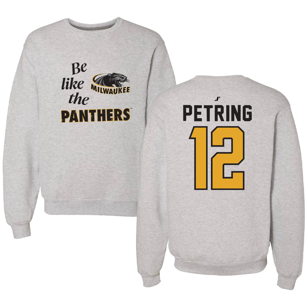 University of Wisconsin-Milwaukee Soccer Light Gray Be Like Us Crewneck - #12 Emily Petring