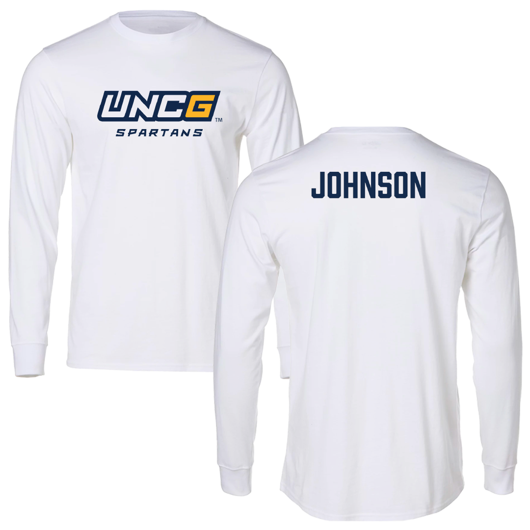 UNC Greensboro TF and XC White Performance Long Sleeve - Donovan Johnson
