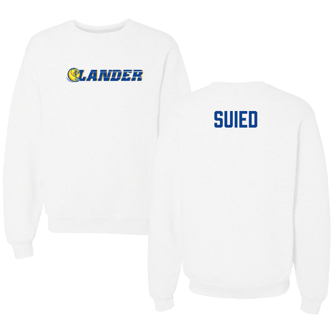 Lander University TF and XC White Crewneck - Natheer Suied