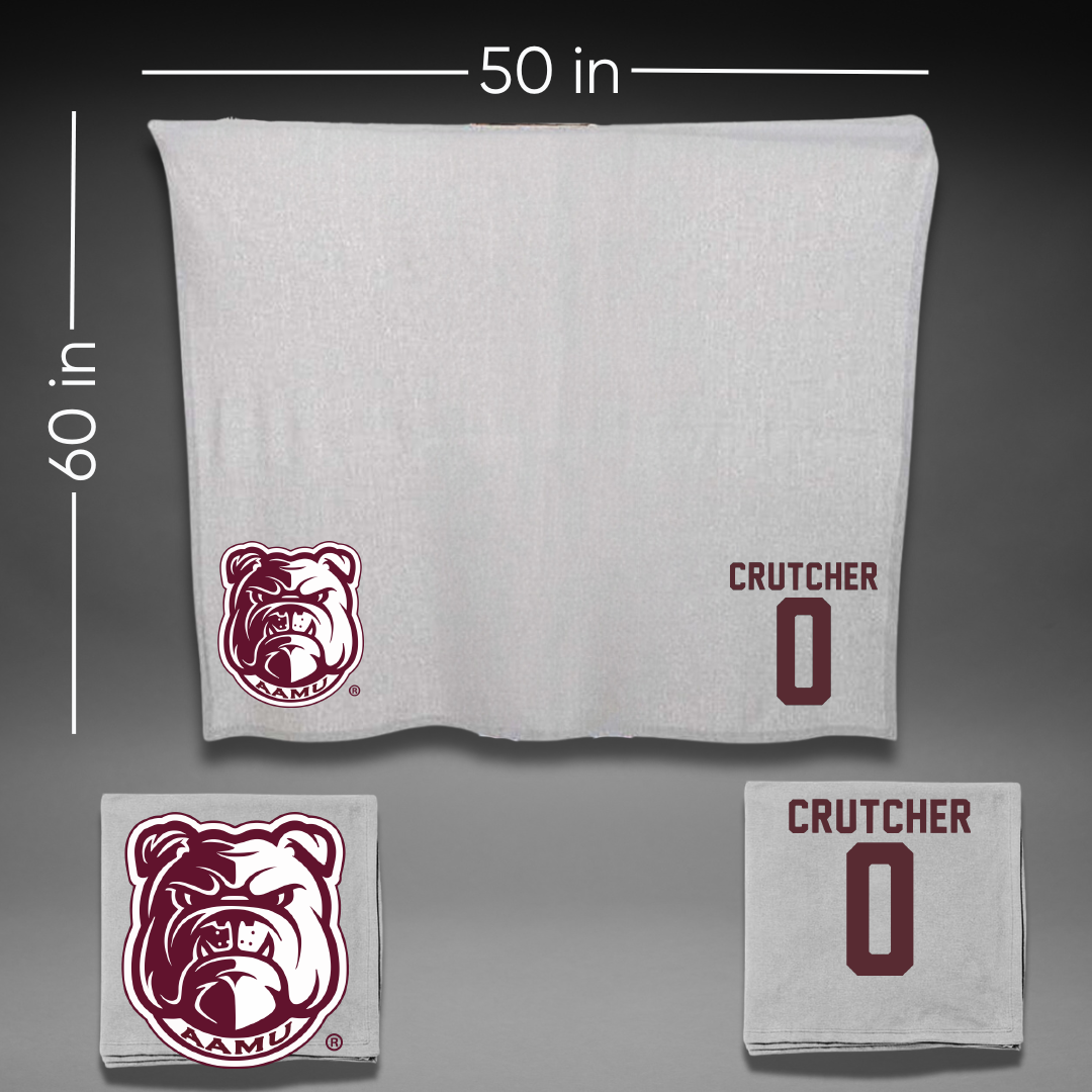 Alabama A&M University Baseball Gray Bulldog Blanket - #0 Rynzo Crutcher