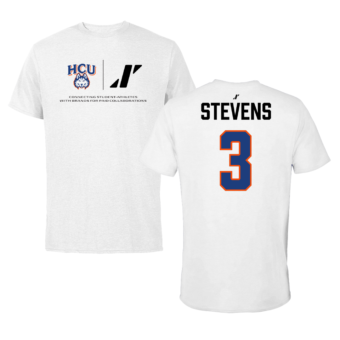 Houston Christian University Volleyball White Rally Tee - #3 Savanna Stevens