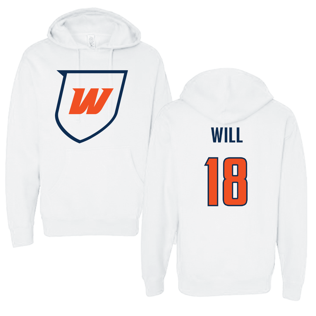 Western Connecticut State University Lacrosse White Hoodie - #18 Andie Will
