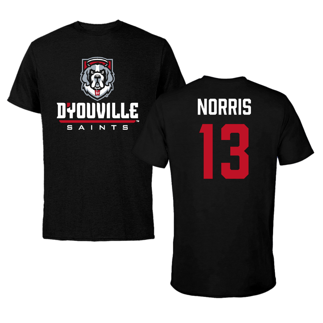 D'Youville University Acrobatics & Tumbling Black Tee - #13 Ella Norris