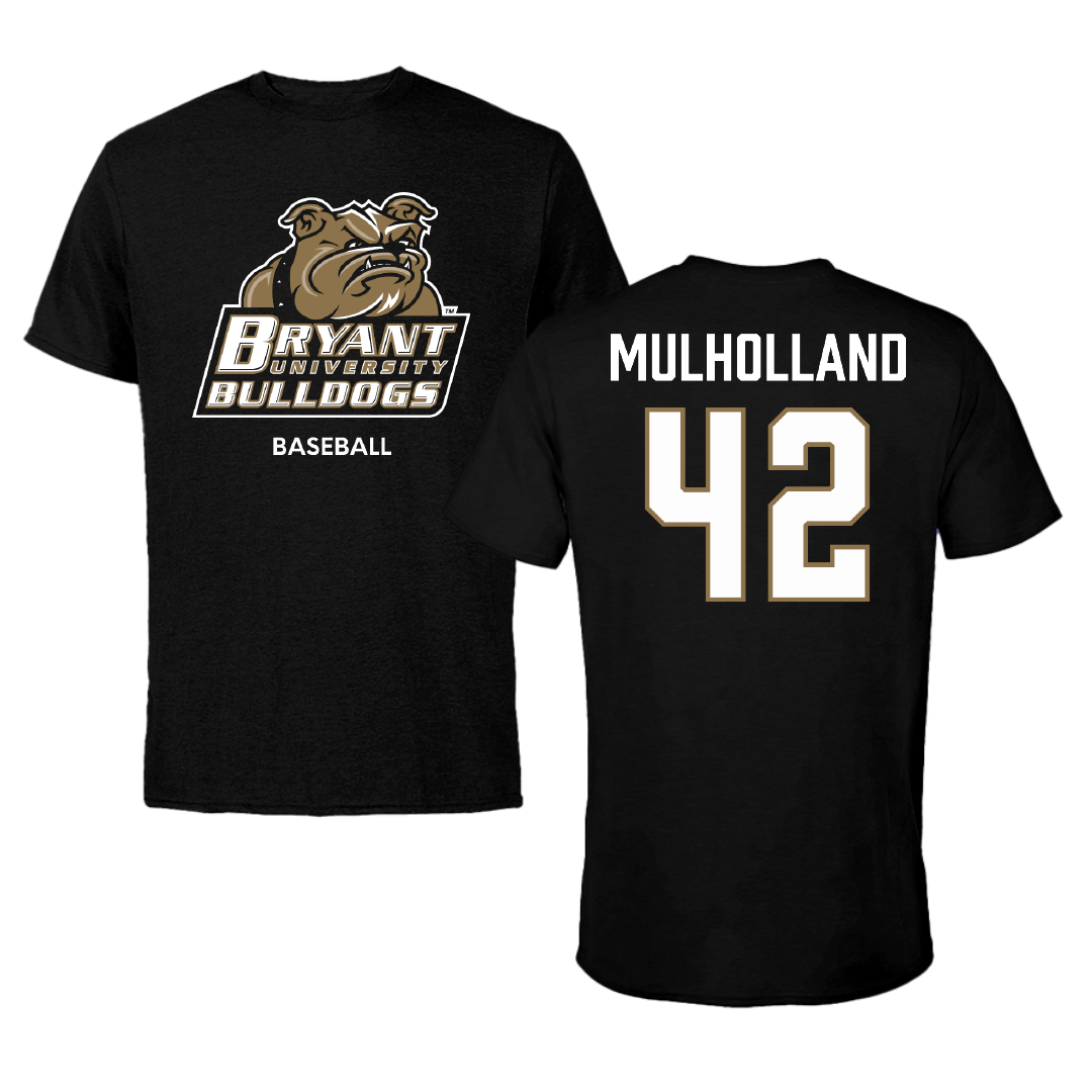 Bryant University Baseball Black Tee - #42 Billy Mulholland
