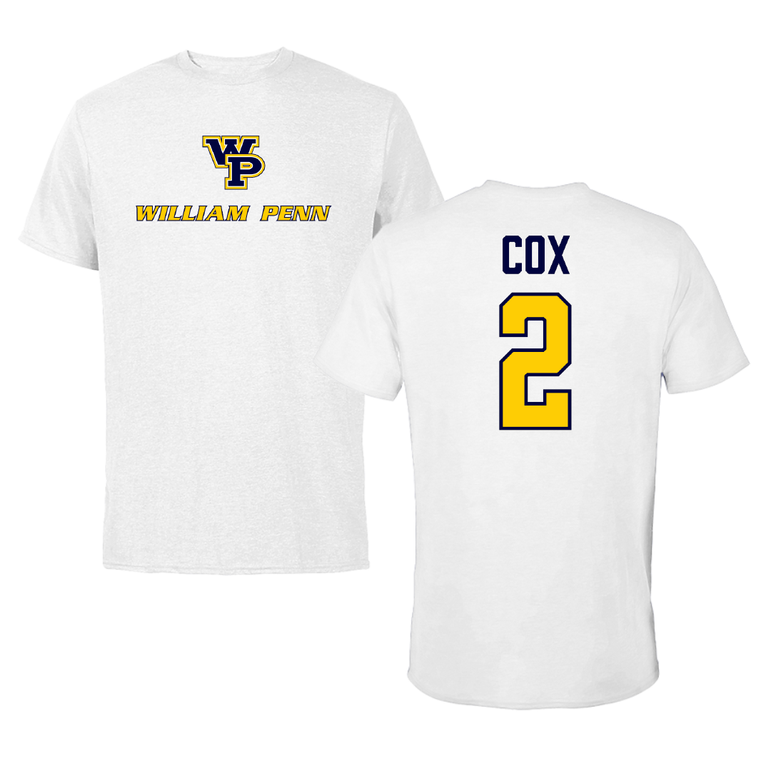 William Penn University Lacrosse (M) White Performance Tee - #2 Lucas Cox
